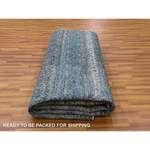 Load image into Gallery viewer, 8&#39;x10&#39; Yale Blue, Hand Knotted, Kohinoor Herat Small Geometric Repetitive Design, 100% Plush Wool, Oriental Rug FWR476784