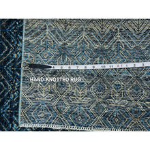 Load image into Gallery viewer, 8&#39;x10&#39; Yale Blue, Hand Knotted, Kohinoor Herat Small Geometric Repetitive Design, 100% Plush Wool, Oriental Rug FWR476784