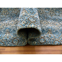 Load image into Gallery viewer, 10&#39;x10&#39; Yale Blue, 100% Plush Wool, Hand Knotted, Kohinoor Herat Small Geometric Repetitive Design, Round Oriental Rug FWR476790