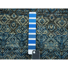Load image into Gallery viewer, 10&#39;x10&#39; Yale Blue, 100% Plush Wool, Hand Knotted, Kohinoor Herat Small Geometric Repetitive Design, Round Oriental Rug FWR476790