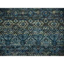Load image into Gallery viewer, 10&#39;x10&#39; Yale Blue, 100% Plush Wool, Hand Knotted, Kohinoor Herat Small Geometric Repetitive Design, Round Oriental Rug FWR476790