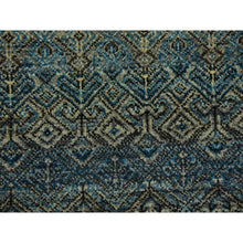 Load image into Gallery viewer, 8&#39;x8&#39; Yale Blue, Kohinoor Herat Small Geometric Repetitive Design, 100% Plush Wool, Hand Knotted, Round Oriental Rug FWR476796