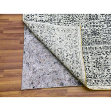 Load image into Gallery viewer, 8&#39;x9&#39;10&quot; Ghost White, Tone On Tone Design, Undyed 100% Wool, Hand Knotted, Mamluk Dynasty, Oriental Rug FWR476826