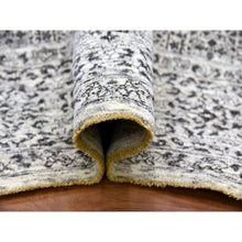 Load image into Gallery viewer, 8&#39;x9&#39;10&quot; Ghost White, Tone On Tone Design, Undyed 100% Wool, Hand Knotted, Mamluk Dynasty, Oriental Rug FWR476826