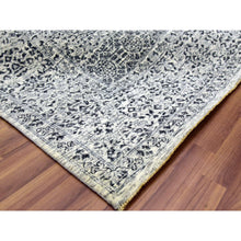 Load image into Gallery viewer, 8&#39;x9&#39;10&quot; Ghost White, Tone On Tone Design, Undyed 100% Wool, Hand Knotted, Mamluk Dynasty, Oriental Rug FWR476826