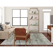 Load image into Gallery viewer, 8&#39;1&quot;x10&#39; Ghost White, Mamluk Dynasty, Tone On Tone Design, Undyed 100% Wool, Hand Knotted, Oriental Rug FWR476832