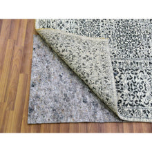 Load image into Gallery viewer, 8&#39;1&quot;x10&#39; Ghost White, Mamluk Dynasty, Tone On Tone Design, Undyed 100% Wool, Hand Knotted, Oriental Rug FWR476832