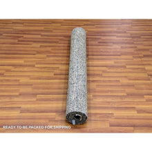 Load image into Gallery viewer, 4&#39;2&quot;x6&#39; Medium Gray, Modern Grass Design, Natural Undyed Wool, Hand Knotted, Oriental Rug FWR476874