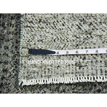 Load image into Gallery viewer, 2&#39;1&quot;x3&#39; Medium Gray, Hand Knotted, Modern Grass Design, Natural Undyed Wool, Mat Oriental Rug FWR476898