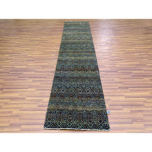 Load image into Gallery viewer, 2&#39;6&quot;x12&#39; Rust Brown, Hand Knotted, Kohinoor Herat Small Geometric Repetitive Design, 100% Plush Wool, Runner Oriental Rug FWR476922