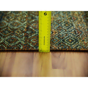 2'6"x12' Rust Brown, Hand Knotted, Kohinoor Herat Small Geometric Repetitive Design, 100% Plush Wool, Runner Oriental Rug FWR476922