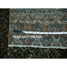 Load image into Gallery viewer, 2&#39;6&quot;x12&#39; Rust Brown, Hand Knotted, Kohinoor Herat Small Geometric Repetitive Design, 100% Plush Wool, Runner Oriental Rug FWR476922