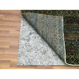 2'6"x8' Rust Brown, Hand Knotted, Kohinoor Herat Small Geometric Repetitive Design, 100% Plush Wool, Runner Oriental Rug FWR476952