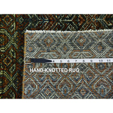 Load image into Gallery viewer, 2&#39;6&quot;x8&#39; Rust Brown, Hand Knotted, Kohinoor Herat Small Geometric Repetitive Design, 100% Plush Wool, Runner Oriental Rug FWR476952