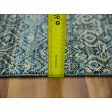 Load image into Gallery viewer, 2&#39;6&quot;x10&#39; Yale Blue, Hand Knotted, Kohinoor Herat Small Geometric Repetitive Design, 100% Plush Wool, Runner Oriental Rug FWR476958