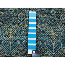 Load image into Gallery viewer, 2&#39;6&quot;x10&#39; Yale Blue, 100% Plush Wool, Hand Knotted, Kohinoor Herat Small Geometric Repetitive Design, Runner Oriental Rug FWR476964