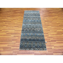 Load image into Gallery viewer, 2&#39;6&quot;x6&#39;1&quot; Yale Blue, 100% Plush Wool, Hand Knotted, Kohinoor Herat Small Geometric Repetitive Design, Runner Oriental Rug FWR476988