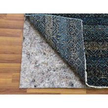 Load image into Gallery viewer, 2&#39;5&quot;x12&#39; Yale Blue, Kohinoor Herat Small Geometric Repetitive Design, 100% Plush Wool, Hand Knotted, Runner Oriental Rug FWR476994