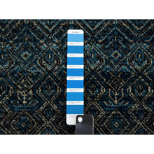 Load image into Gallery viewer, 2&#39;5&quot;x12&#39; Yale Blue, Kohinoor Herat Small Geometric Repetitive Design, 100% Plush Wool, Hand Knotted, Runner Oriental Rug FWR476994