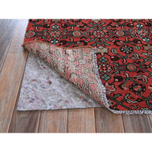Load image into Gallery viewer, 2&#39;5&quot;x8&#39;8&quot; Crimson Red, Vintage Persian Hussainabad with All Over Design, Cropped Thin, Zero Pile, Sides and Ends Professionally Secured, Hand Knotted, Pure Wool, Fragment, Runner, Oriental Rug Sh794 FWR4764