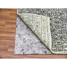 Load image into Gallery viewer, 2&#39;7&quot;x6&#39; Ghost White, Mamluk Dynasty, Tone On Tone Design, Undyed 100% Wool, Hand Knotted, Runner Oriental Rug FWR477012