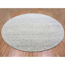 Load image into Gallery viewer, 13&#39;x13&#39; Gainsboro Gray, Modern Grass Design, Organic Undyed Wool Tone on Tone, Hand Knotted, Round Oriental Rug FWR477054