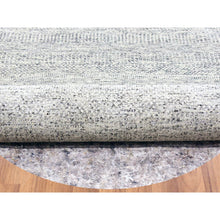 Load image into Gallery viewer, 13&#39;x13&#39; Gainsboro Gray, Modern Grass Design, Organic Undyed Wool Tone on Tone, Hand Knotted, Round Oriental Rug FWR477054