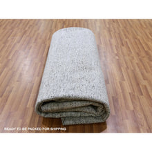 Load image into Gallery viewer, 13&#39;x13&#39; Gainsboro Gray, Modern Grass Design, Organic Undyed Wool Tone on Tone, Hand Knotted, Round Oriental Rug FWR477054