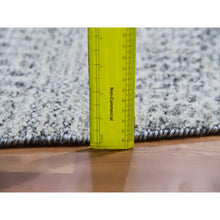 Load image into Gallery viewer, 13&#39;x13&#39; Gainsboro Gray, Modern Grass Design, Organic Undyed Wool Tone on Tone, Hand Knotted, Round Oriental Rug FWR477054