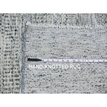 Load image into Gallery viewer, 8&#39;x8&#39; Silver Gray, Natural Undyed Wool, Modern Grass Design, Hand Knotted, Tone On Tone, Square Oriental Rug FWR477072