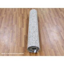 Load image into Gallery viewer, 3&#39;x5&#39;1&quot; Gainsboro Gray, Modern Tone on Tone Grass Design, Hand Knotted, Undyed Organic Wool, Oriental Rug FWR477144