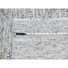 Load image into Gallery viewer, 3&#39;x5&#39;1&quot; Gainsboro Gray, Modern Tone On Tone Grass Design, Hand Knotted, Undyed Organic Wool, Oriental Rug FWR477144