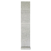 Load image into Gallery viewer, 2&#39;6&quot;x20&#39;5&quot; Harbor Gray, Organic Undyed Wool, Hand Knotted Modern Grass Design, Tone on Tone, XL Runner Oriental Rug FWR477186