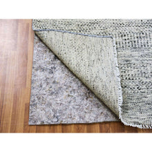 Load image into Gallery viewer, 2&#39;6&quot;x20&#39;5&quot; Harbor Gray, Organic Undyed Wool, Hand Knotted Modern Grass Design, Tone On Tone, Xl Runner Oriental Rug FWR477186