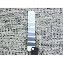 Load image into Gallery viewer, 2&#39;6&quot;x20&#39;5&quot; Harbor Gray, Organic Undyed Wool, Hand Knotted Modern Grass Design, Tone on Tone, XL Runner Oriental Rug FWR477186