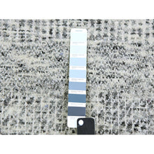 Load image into Gallery viewer, 2&#39;6&quot;x23&#39;4&quot; Gentle Gray, Modern Grass Design, Tone On Tone, Undyed 100% Wool, Hand Knotted, Xl Runner Oriental Rug FWR477192