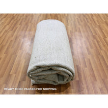 Load image into Gallery viewer, 10&#39;x10&#39; Pale Smoke Gray, Modern Grass Design, Tone On Tone, Undyed 100% Wool, Hand Knotted, Square Oriental Rug FWR477210