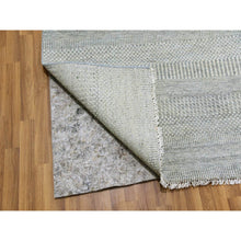 Load image into Gallery viewer, 12&#39;x12&#39;4&quot; Olive Gray, Hand Knotted, Tone On Tone, Modern Grass Design, Natural Undyed Wool, Square Oriental Rug FWR477246