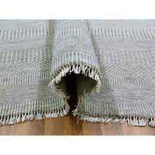 Load image into Gallery viewer, 12&#39;x12&#39;4&quot; Olive Gray, Hand Knotted, Tone On Tone, Modern Grass Design, Natural Undyed Wool, Square Oriental Rug FWR477246