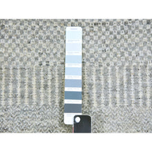 Load image into Gallery viewer, 12&#39;x12&#39;4&quot; Olive Gray, Hand Knotted, Tone On Tone, Modern Grass Design, Natural Undyed Wool, Square Oriental Rug FWR477246