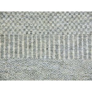 12'x12'4" Olive Gray, Hand Knotted, Tone On Tone, Modern Grass Design, Natural Undyed Wool, Square Oriental Rug FWR477246