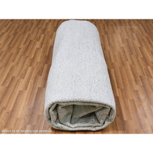 Load image into Gallery viewer, 12&#39;x12&#39;4&quot; Olive Gray, Hand Knotted, Tone On Tone, Modern Grass Design, Natural Undyed Wool, Square Oriental Rug FWR477246