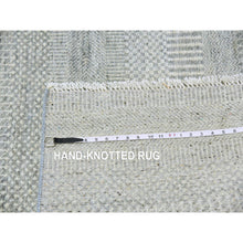 Load image into Gallery viewer, 12&#39;x12&#39;4&quot; Olive Gray, Hand Knotted, Tone On Tone, Modern Grass Design, Natural Undyed Wool, Square Oriental Rug FWR477246