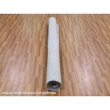 Load image into Gallery viewer, 6&#39;x6&#39; Dark Gray, Hand Knotted, Tone on Tone, Modern Grass Design, Natural Undyed Wool, Square Oriental Rug FWR477258
