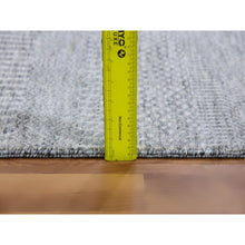 Load image into Gallery viewer, 6&#39;x6&#39; Dark Gray, Hand Knotted, Tone on Tone, Modern Grass Design, Natural Undyed Wool, Square Oriental Rug FWR477258