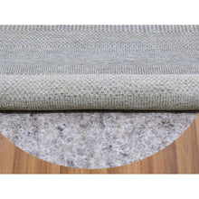 Load image into Gallery viewer, 5&#39;x5&#39; Rustic Gray, Tone On Tone, Hand Knotted, Pure Undyed Wool, Round Grass Design Oriental Rug FWR477264