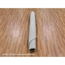 Load image into Gallery viewer, 5&#39;x5&#39; Rustic Gray, Tone On Tone, Hand Knotted, Pure Undyed Wool, Round Grass Design Oriental Rug FWR477264
