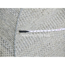 Load image into Gallery viewer, 5&#39;x5&#39; Rustic Gray, Tone On Tone, Hand Knotted, Pure Undyed Wool, Round Grass Design Oriental Rug FWR477264