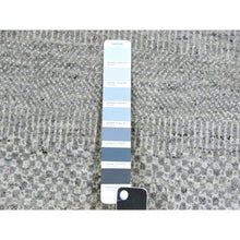 Load image into Gallery viewer, 2&#39;6&quot;x10&#39;2&quot; Gainsboro Gray, 100% Undyed Wool, Hand Knotted, Tone On Tone, Modern Grass Design, Runner Oriental Rug FWR477270