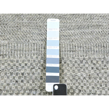 Load image into Gallery viewer, 2&#39;6&quot;x10&#39;2&quot; Pastel Gray, Modern Hand Knotted Grass Design, Organic Undyed Wool, Tone On Tone, Runner Oriental Rug FWR477276